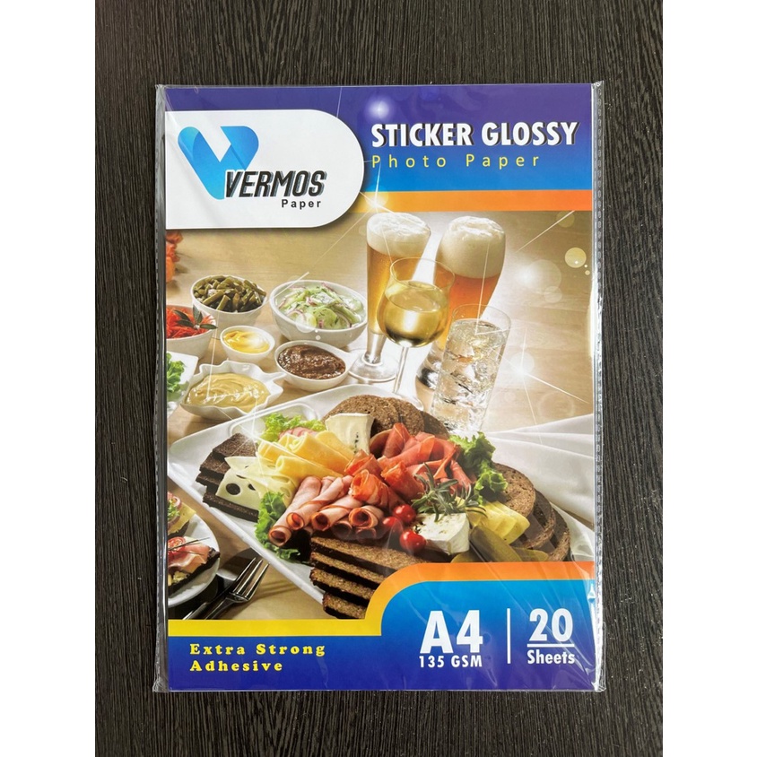 Kertas Sticker Vermos Sticker Glossy Photo Paper A4 90 / 135 gsm