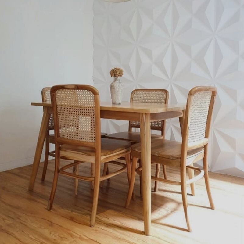 SET MEJA MAKAN ROTAN, DINNING SET ROTAN, KURSI MAKAN RETRO, KURSI CAFE