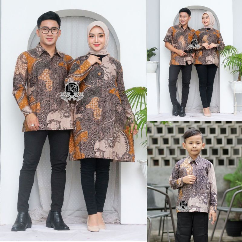 COUPLE BATIK MAHKOTA BEST SELLER READY KEMEJA ANAKNYA