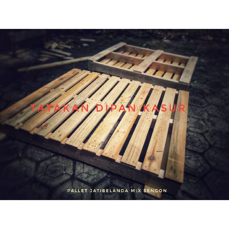 Pallet Kayu Jati Belanda Terbaik Mix Balok Sengon Untuk Dipan Tempat Tidur Ukuran 120×100cm