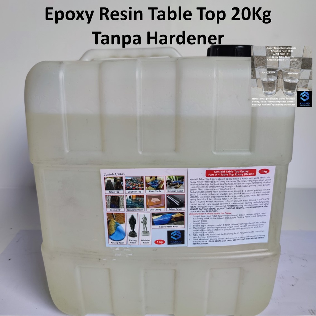 Epoxy Resin Bening 20Kg Epoxy Resin Table Top Tanpa Hardener Resin