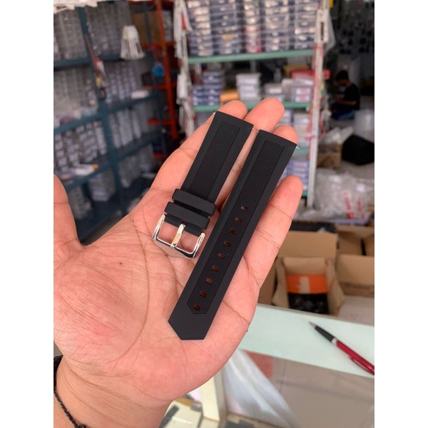 Strap Tali Jam Tangan Silicon lembut Hitam size 22mm quikrealess