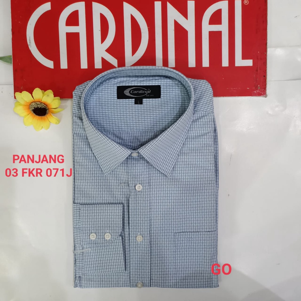 gof XL-2XL R CARDINAL KEMEJA FORMAL PANJANG Regular Pakaian Kemeja Kerja Pria Kantor Acara Resmi Pakaian Wisuda Kotak-Kotak Garis Original B3