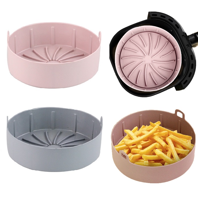 1pc Air Fryer Silicone Pot Silikon 16cm/19cm Bowl Wadah Tray Nampan Baking Cooking Silicon