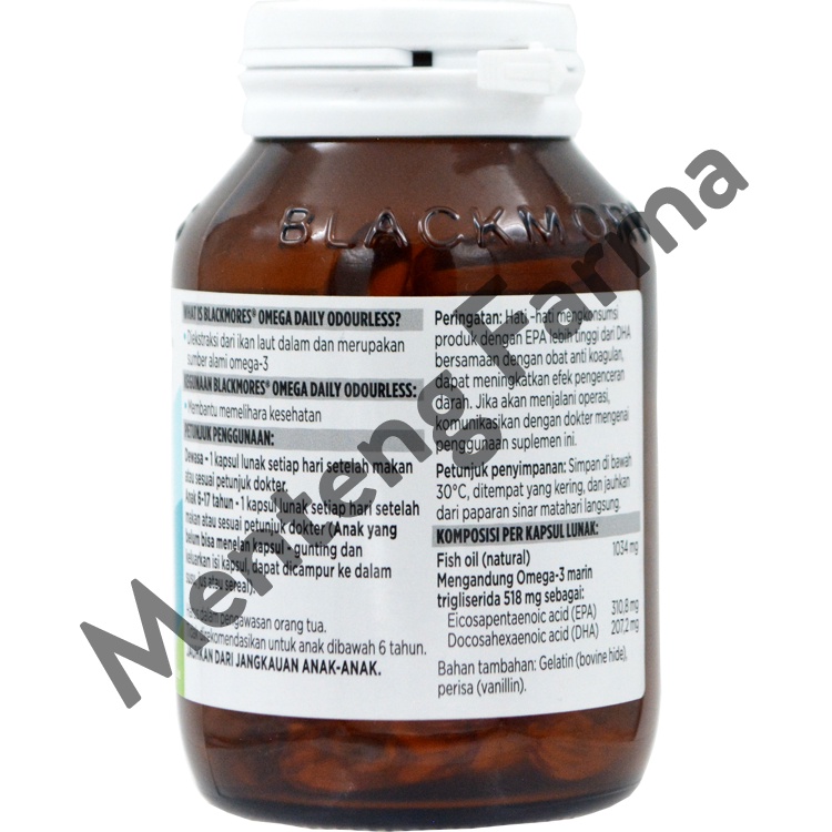 Blackmores Omega Daily Odourless 60 Kapsul Lunak