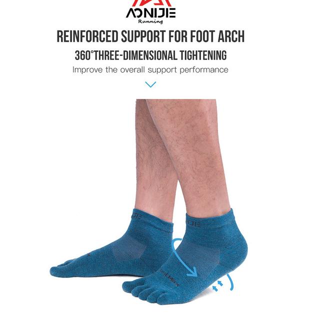 Aonijie E4109S Running Toe Socks - Kaos kaki Jari Lari Sepeda - GRAY - S