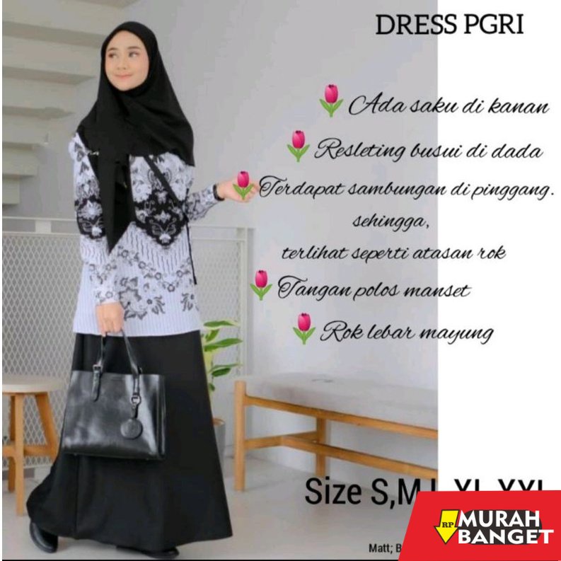 model gamis kombinasi polos terbaru 2022 GAMIS SERAGAM PGRI PNS - baju kerja kantoran - gamis kerja 