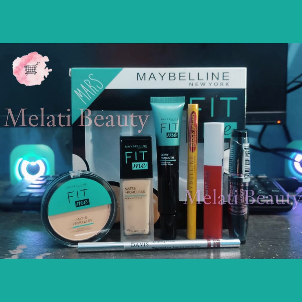 Paket Kosmetik MYB 7 in 1 Fit Me Mars  Make Up Set / Paket Kosmetik Lengkap / Make-Up-Set