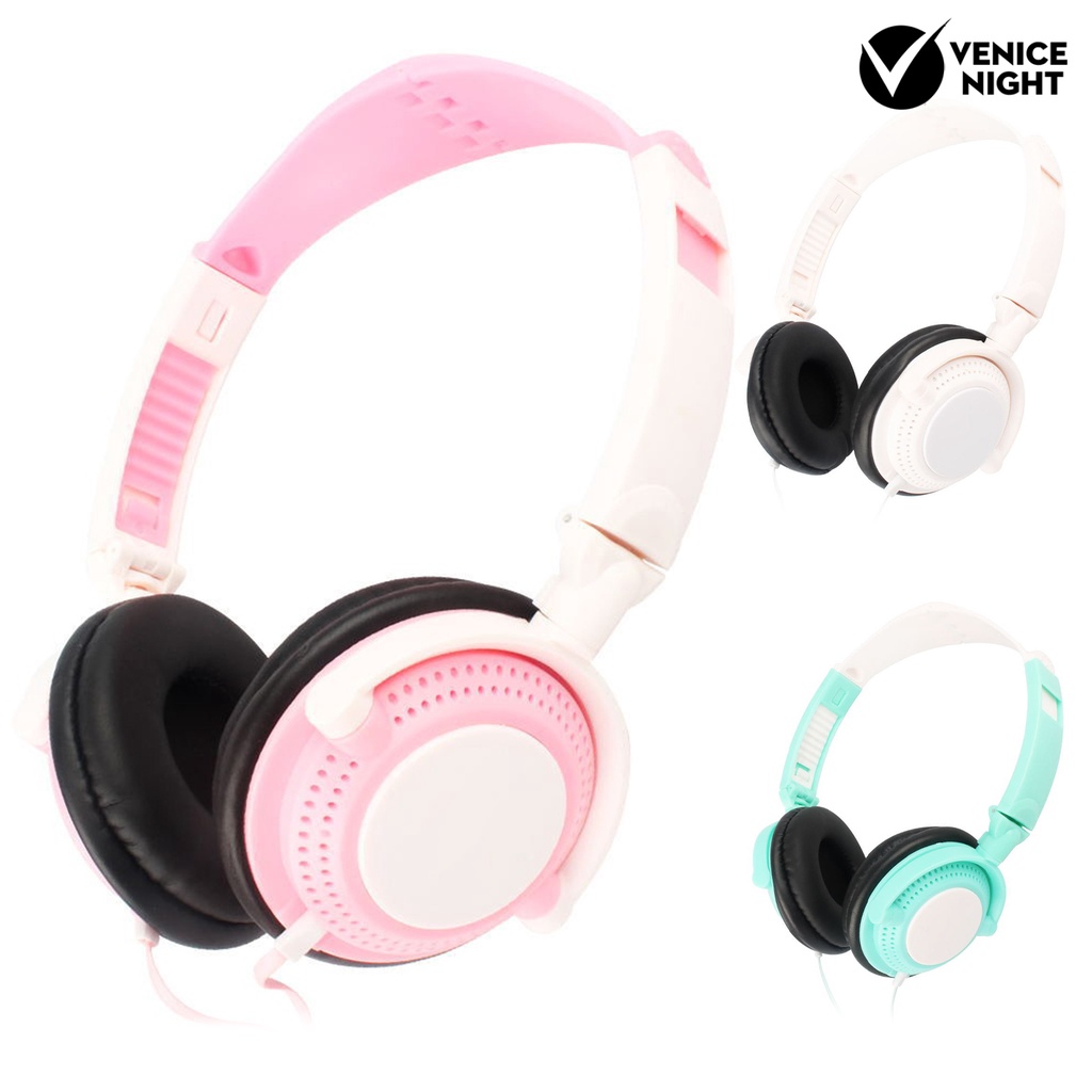 (VNEP) (Berkabel) 3.5mm HiFi Stereo Bass Berat Pengurangan Kebisingan Telepon Headphone dengan Mic