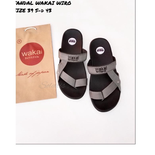Sandal Selop pria Impor murah - Sandal keren Cowok slip on flat - Cokelat, 39