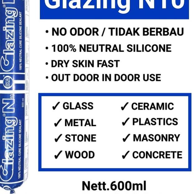 

Silicone Sealant Sosis GLAZING N10 600ml NETRAL100% - Harga satuan pcs - Putih