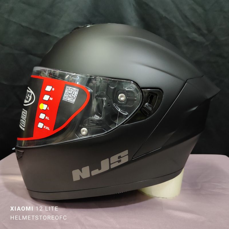 helm njs zx1 black doff