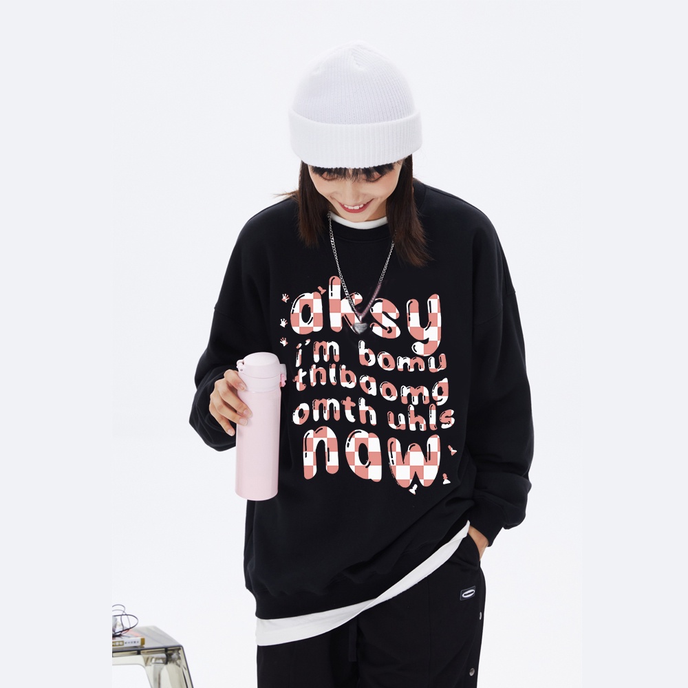 RDGF official shop atasan kaos wanita terbaru crewneck oversize pola cetak couple