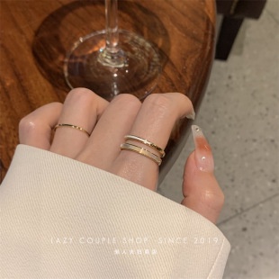 Cincin Model Terbuka Lapis Ganda Untuk Hadiah