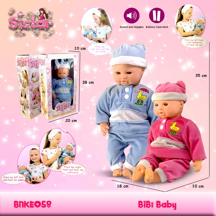 BNKE058 Pink Mainan Boneka Susan Bayi Yang Dapat Berbicara Menangis Nangis Dot Papa Mama Tertawa Ketawa Ngomong Bicara Jumbo Besar