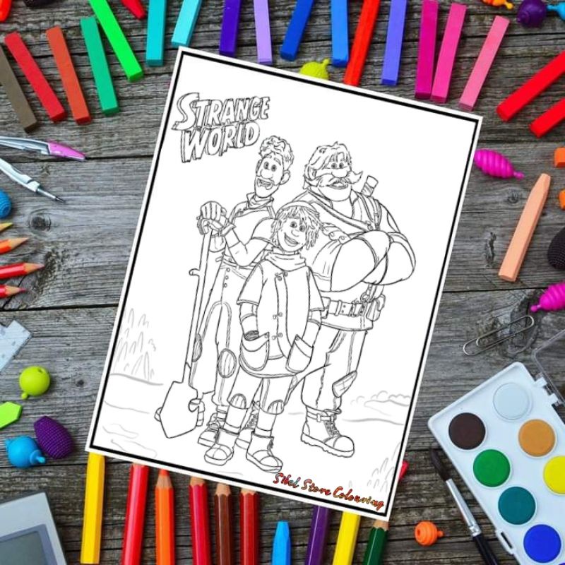 

Kertas Mewarnai Gambar Anak Tema Strange World / Kertas Gambar (10 Lembar Gambar)