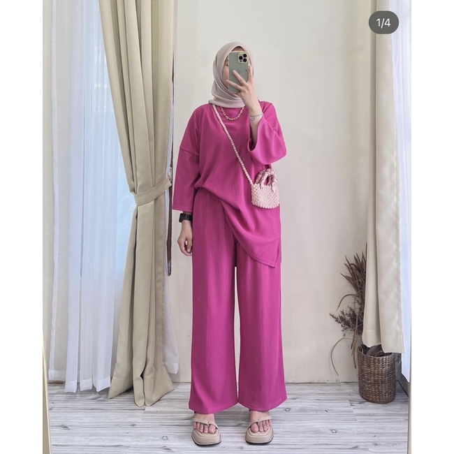 5011 setcel jumbo setelan oversize setelan celana wanita set daily hanover merk clarke