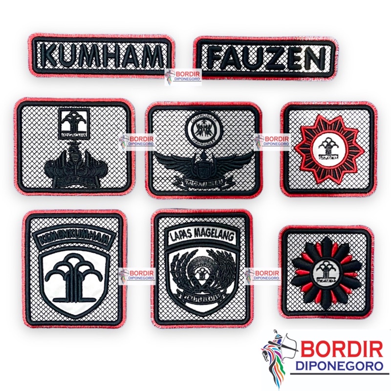 BORDIR ATRIBUT KEMENKUMHAM TIMBUL ISTIMEWA + JARING + SCOTLIGHT | BORDIR LAPAS KUMHAM | ATRIBUT KEME