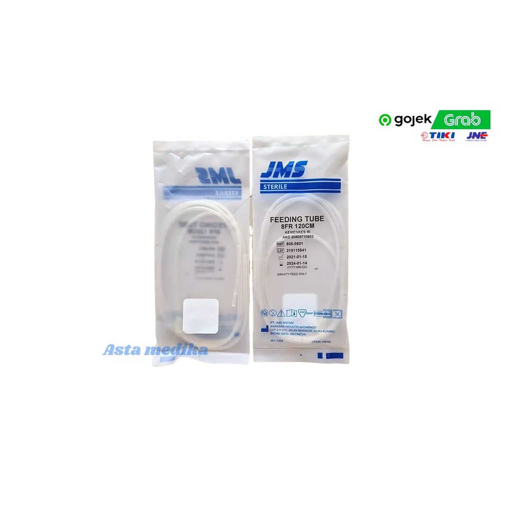 Feeding Tube No Fr3-40cm, Fr6-80cm, Fr10-120cm JMS / NGT JMS / Selang Feeding JMS / Selang Makan