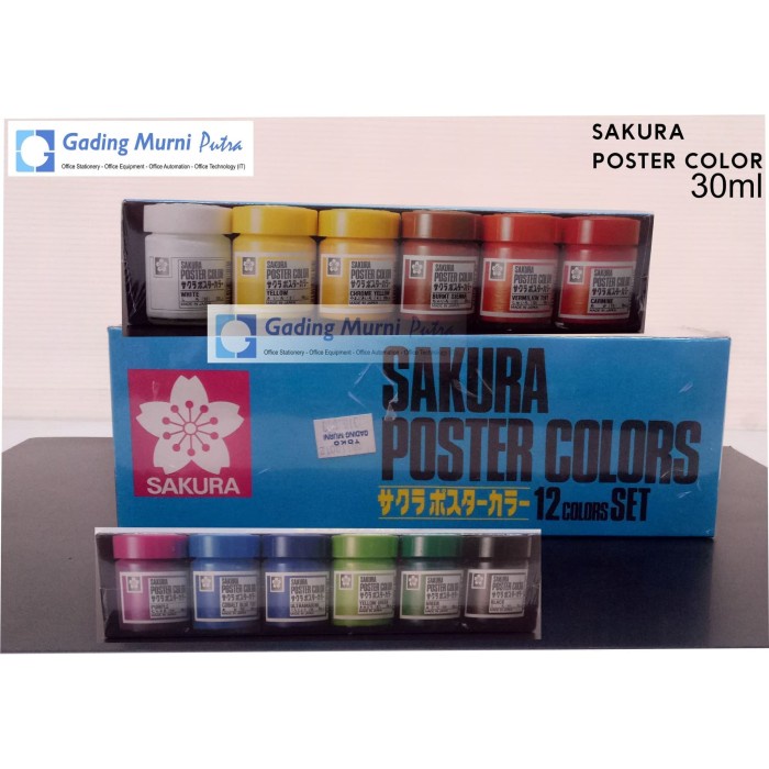 CAT POSTER MERK SAKURA ISI 12 WARNA