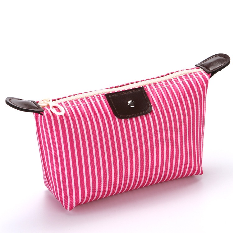 BV.ID TS981 Pouch Kosmetik Motif Garis Travel Pouch Tas Penyimpanan Makeup Anti Air