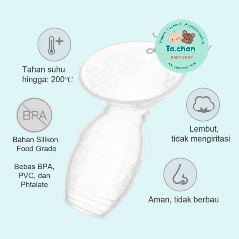 Pompa ASI silikon manual breast pump silicone penadah tetesan asi marmet dbf