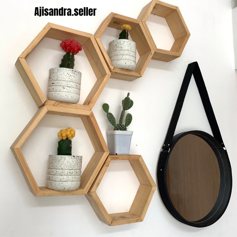 Kaca Bulat Dinding Aestetik Cermin Dinding Bundar Gantung Lingkaran Bulet Dekorasi Penghias Hiasan Kamar Tidur Cewek Rumah Ruang Tamu Toilet Mandi Aesthetic Rias Make Up Dandan Frame Bingkai Tebal Diameter 35CM Vintage Motif Kayu Premium Murah