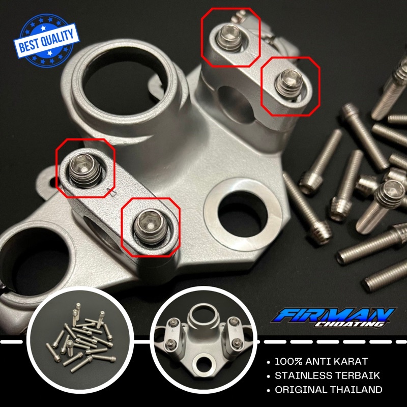 PROBOLT BAUT RISER STANG RX KING KERUCUT M8x35 DRAT 12 3,5CM 1 KUNCI (Harga 4 Biji)