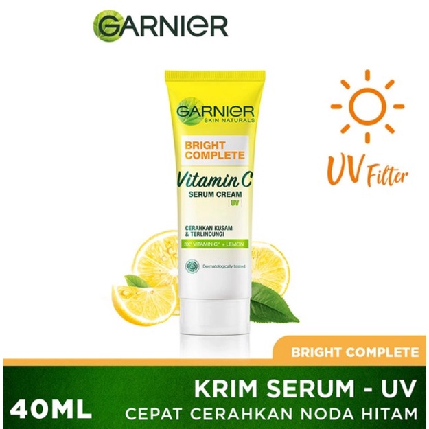 Garnier cream bright complite white speed  ukuran 40ml &amp;20ml