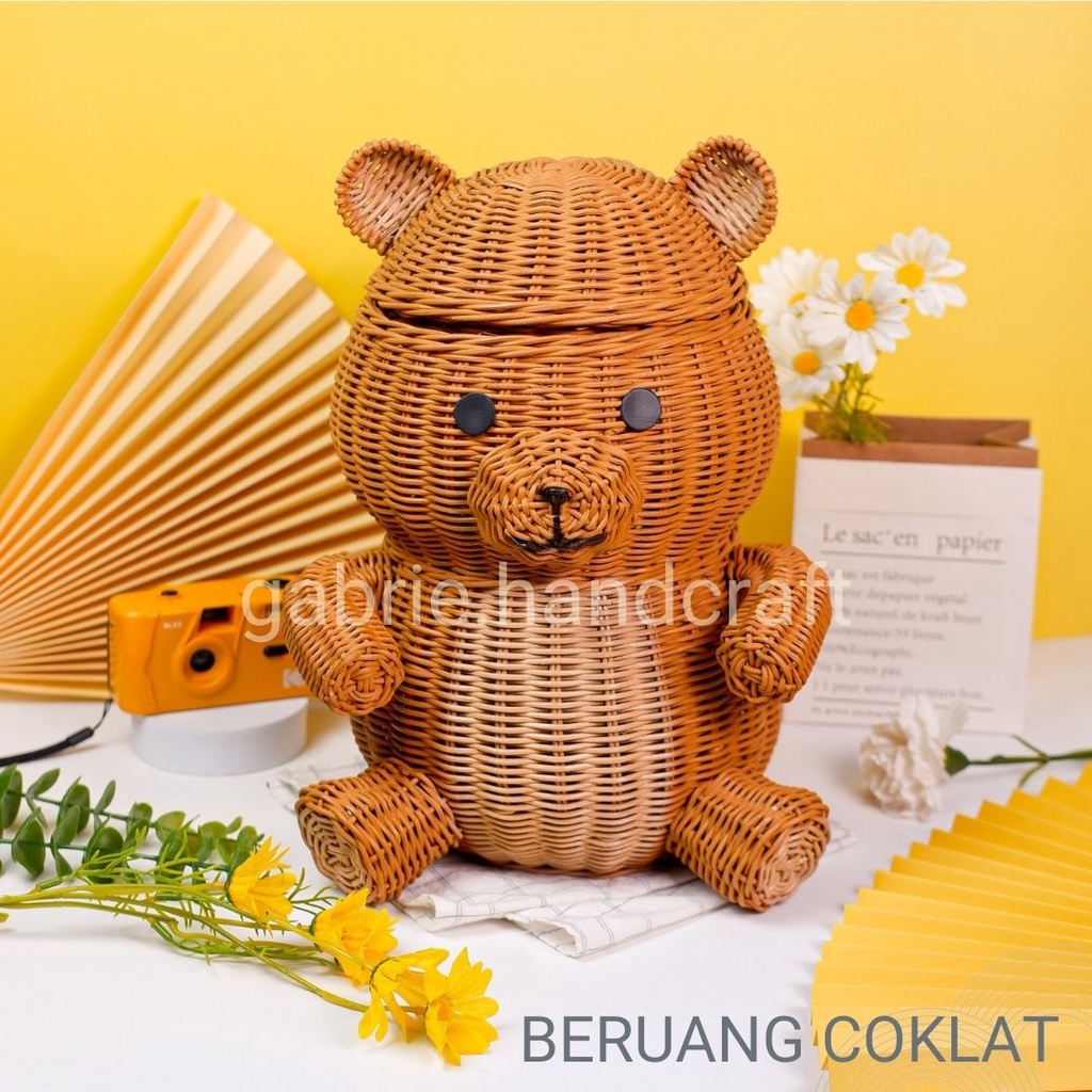 

ROTAN BERUANG COKLAT - TEMPAT HAMPERS/KADO ULANG TAHUN/STORAGE MAINAN