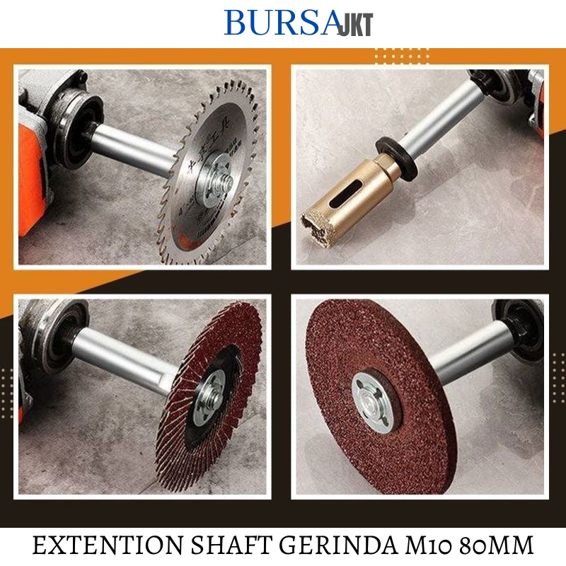 BAUT KONEKTOR PENAMBAH PANJANG EXTENTION SHAFT GERINDA TANGAN M10 80 MM
