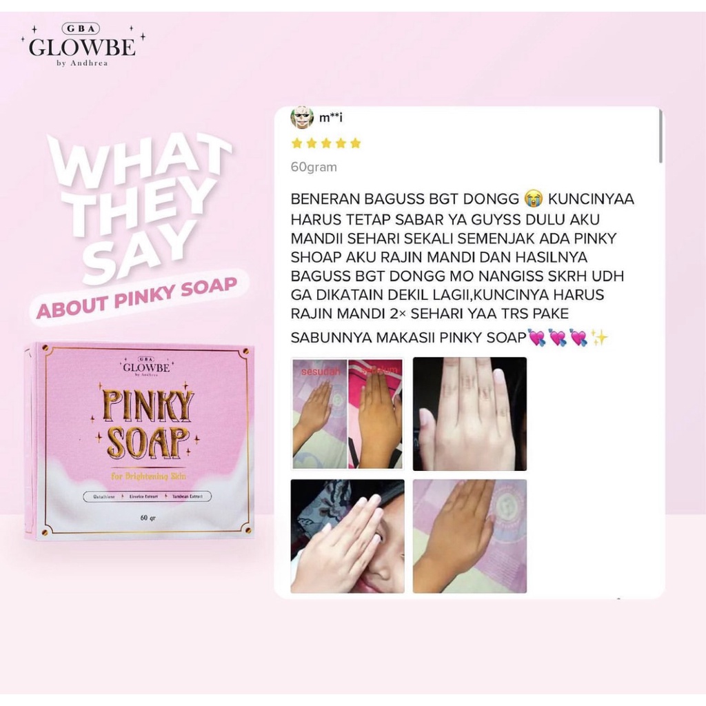 ￼READY!! Glowbe Pinky Soap For Brightening Skin glowbe by andhrea / Sabun Mencerahkan Kulit Glowbe