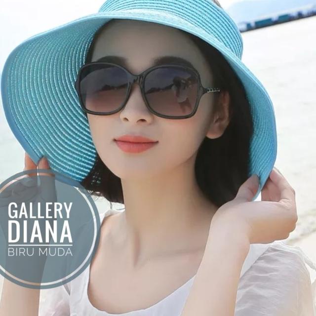 topi lebar rajut import - Hitam