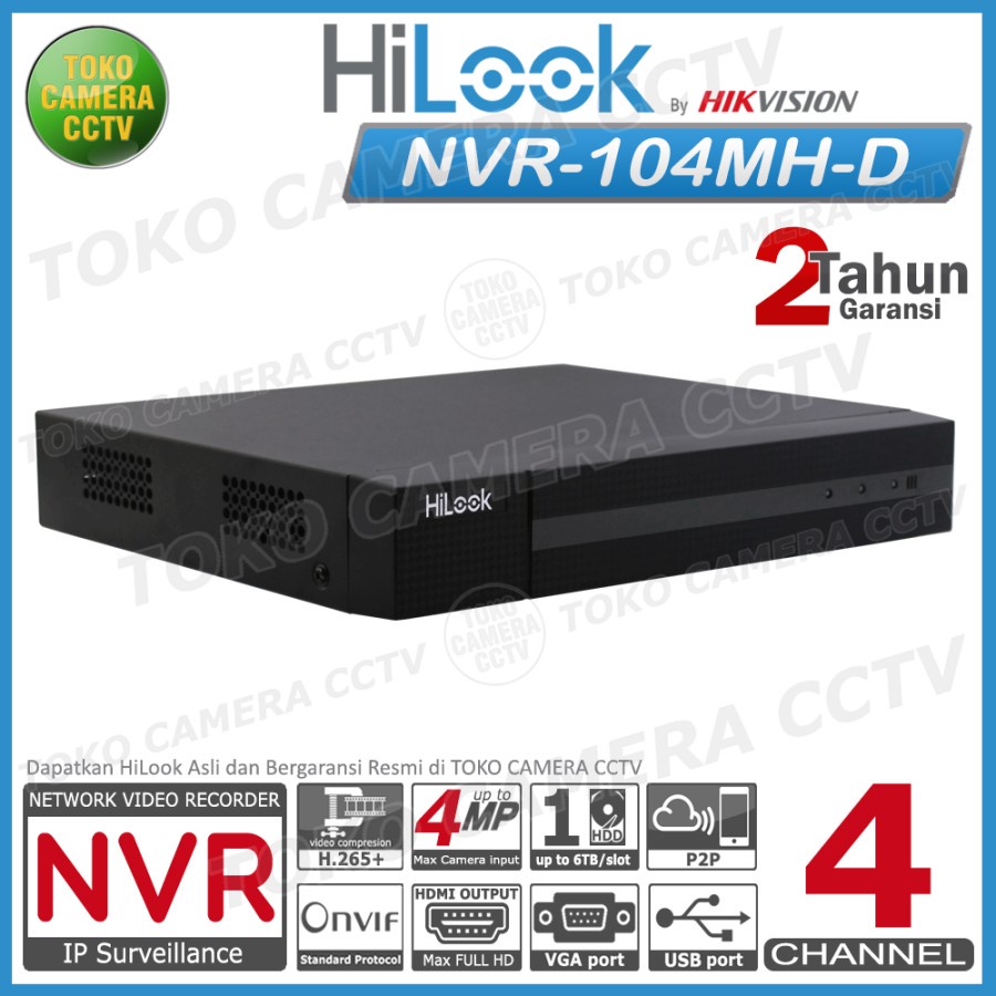 NVR 4 CHANNEL HILOOK NVR-104MH-D NVR 4CH HILOOK