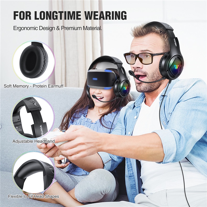 Sicibel M1 Headset Gaming Untuk PC Dan Konsol Game PS5 PS4 Xbox Series X | S, Xbox ONE, Nintendo Switch Stereo Sound Dengan Mic Peredam Suara