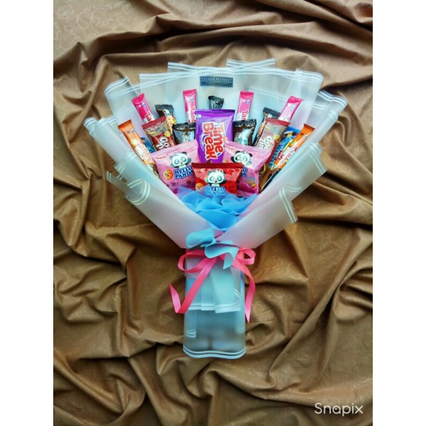 

buket snack atau makanan coklat