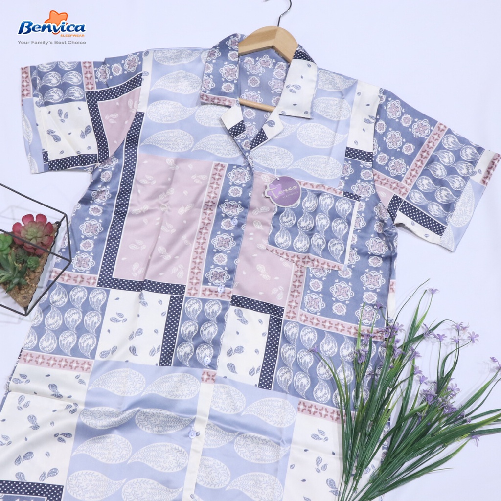 BAJU TIDUR DASTER SATIN MAXMARA TERES AL PREMIUM ADEM  BANYAK MOTIF KEKINIAN