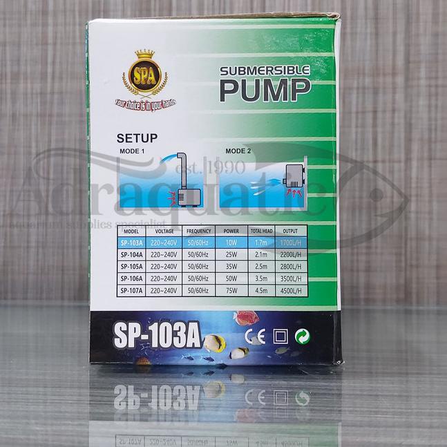 SPA SP-103A SUBMERSIBLE PUMP POMPA AIR CELUP FILTER AQUARIUM