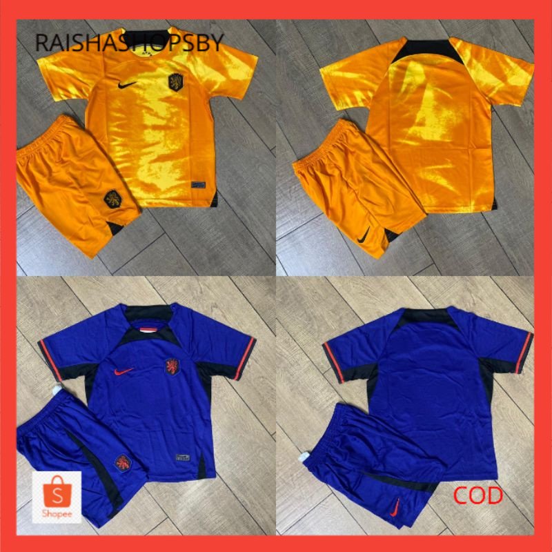 Kaos bola Jersey Anak Belanda Piala Dunia 2022 Setelan Anak Kaos Bola Belanda Jersey Anak Holland Pi