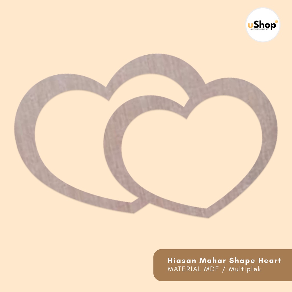 Hiasan Mahar Bentuk Hati / Kayu Hati / Shape Heart / Hiasan Kayu Hati Dekorasi Mahar Scrapbook