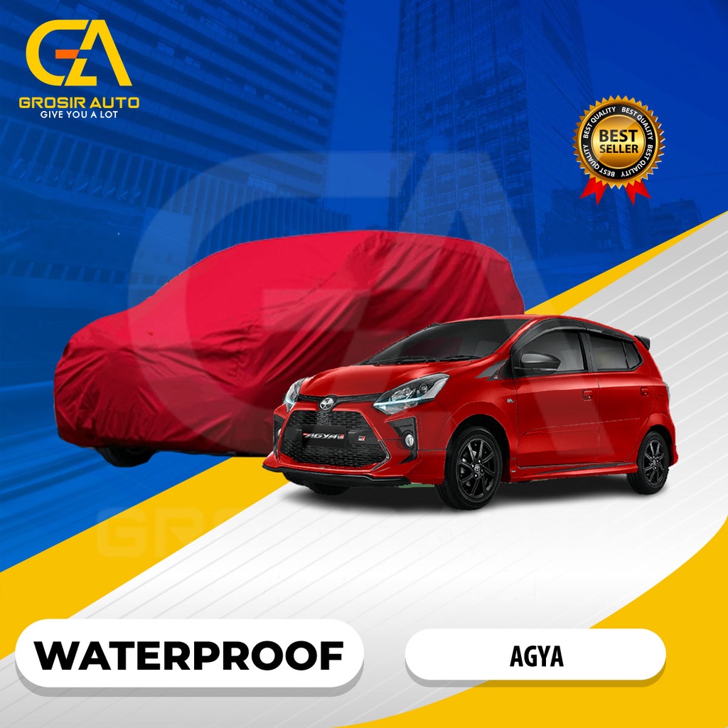 Body Cover Mobil Merah / Sarung Penutup Mobil AGYA Waterproof