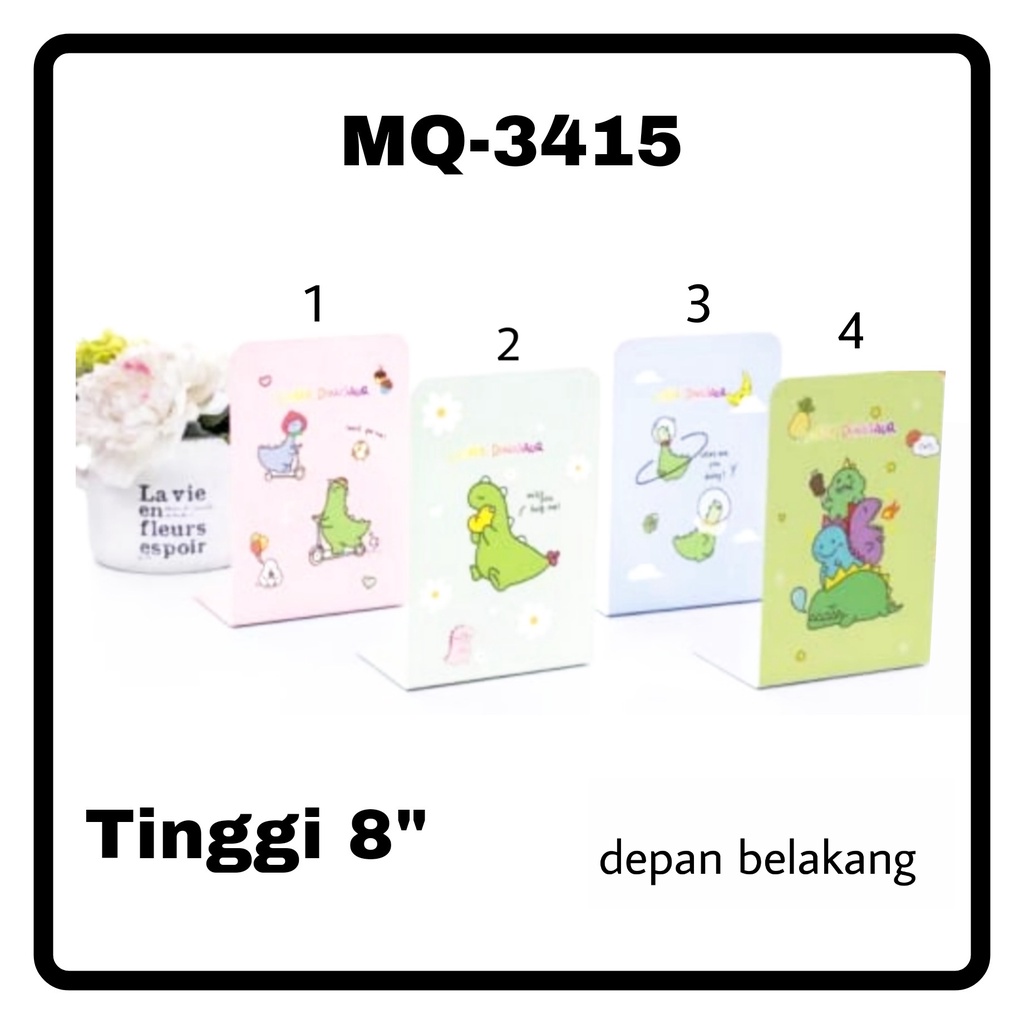 

MJ Book End seri MQ (1 set/2 pcs) / Pembatas Buku Besi / Pembatas Buku