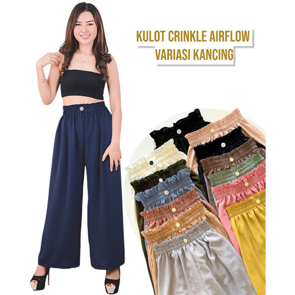 CELANA KULOT CRINGKLE HIGH WAIST