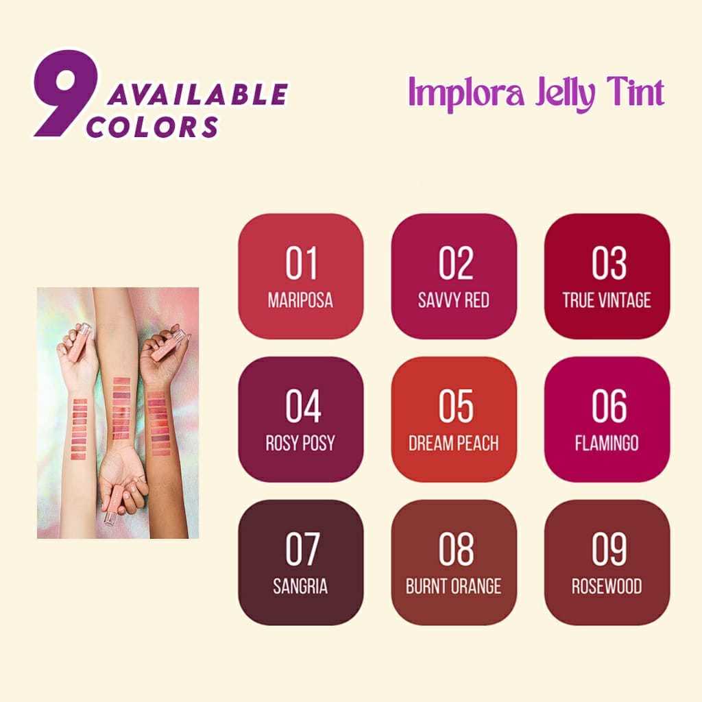 [ORI BPOM] IMPLORA Jelly Tint | Lip Tint Glossy | Glossy Plumpy Jelly Tint