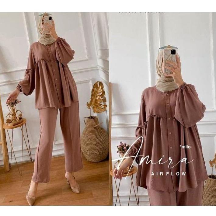 Star Seller. AMIRA SET CRINKLE PREMIUM LD 110 // SETELAN POLOS // ONE SET AMIRA // SETELAN AMIRA // 