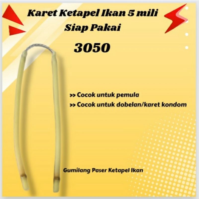 (GROSIR) karet ketapel ikan siap pakai 5 mili 3050