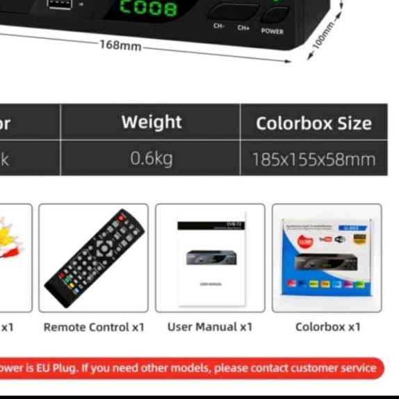 STB DVB T2 SET TOP BOX TV DIGITAL U-002 STB DVB T2 TV DIGITAL U-002