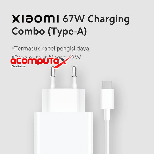 XIAOMI CHARGER 67W TYPE-A / 67 W FAST CHARGING COMBO + CABLE - GARANSI RESMI