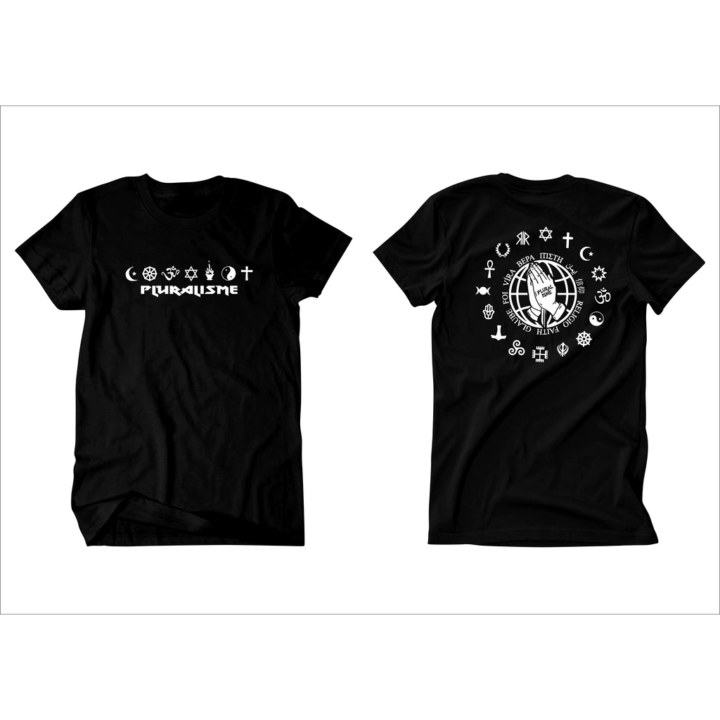 Kalemmerch Kaos Distro Hitam - Pluralisme Toleransi Agama Gusdur