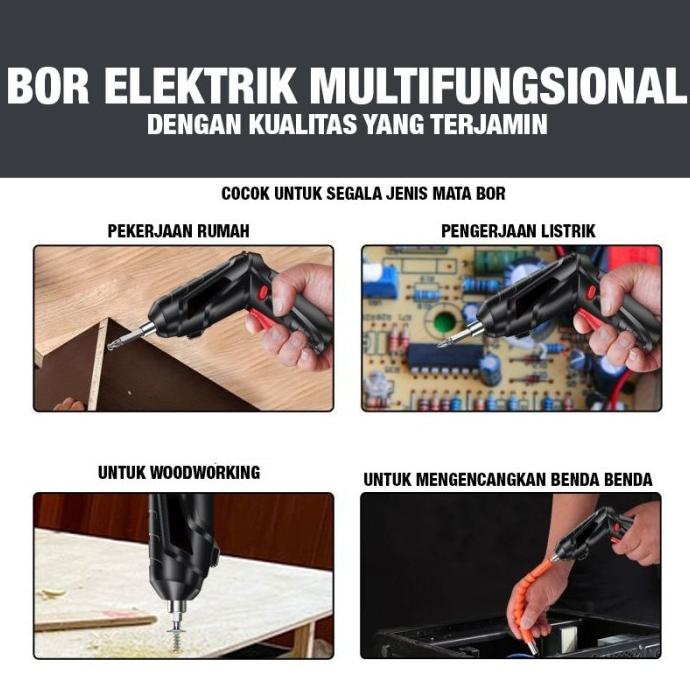 Osakashop - Mesin Bor Cordless Mini 47 in 1 / Screwdriver Baterai Obeng